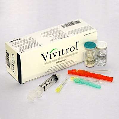 box and vials of vivitrol and devices for injecting