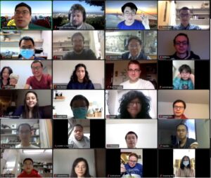 Tang research group Zoom call March 2021. Virtual farewell party for Jin and Bo couple