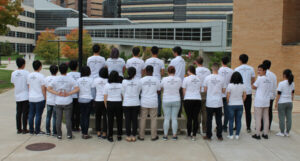 2019 Tang research group - showing backside of t-shirts