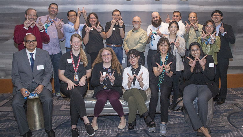 A group of attendees at the 2022 PharmSci 360 School of Pharmacy Reception.