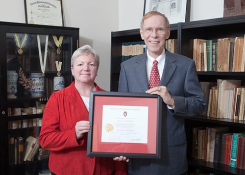 Citation recipient Professor Curt Johnson with Dean Jeanette Roberts