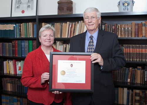 Citation recipient Dr. Dennis Feller with Dean Jeanette Roberts