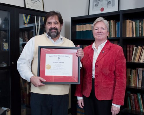 Citation recipient Dr. James Wright (left) with Dean Jeanette Roberts