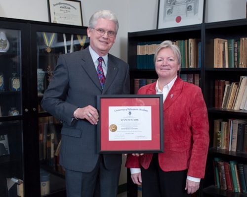 Citation recipient Dr. Ken Kirk (left) with Dean Jeanette Roberts