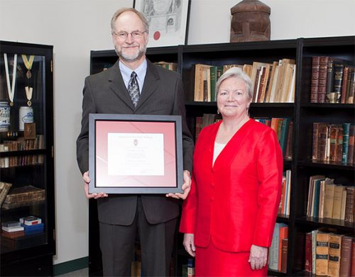 Citation recipient Rick Pyter with Dean Jeanette Roberts