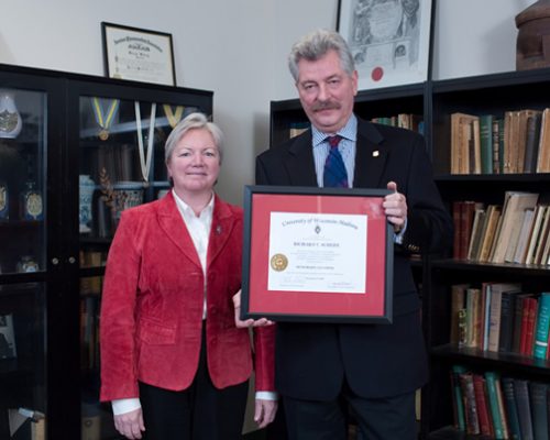 Citation recipient Dr. Rick Schiefe (left) with Dean Jeanette Roberts