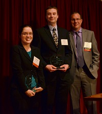 L-r: Amanda Margolis, Kevin Look, Pat Cory, President, Pharmacy Society of Wisconsin 