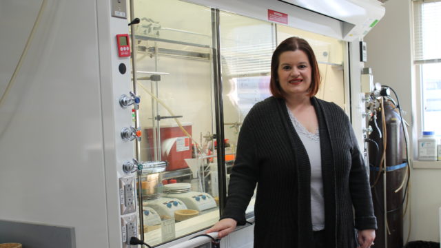 Jennifer Golden in the lab