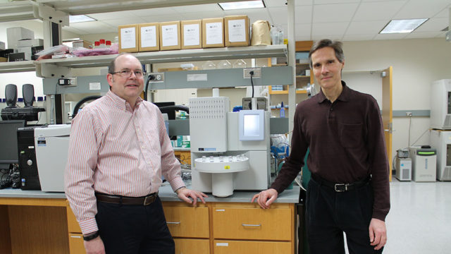 Ed Elder and Mark Sacchetti in the lab
