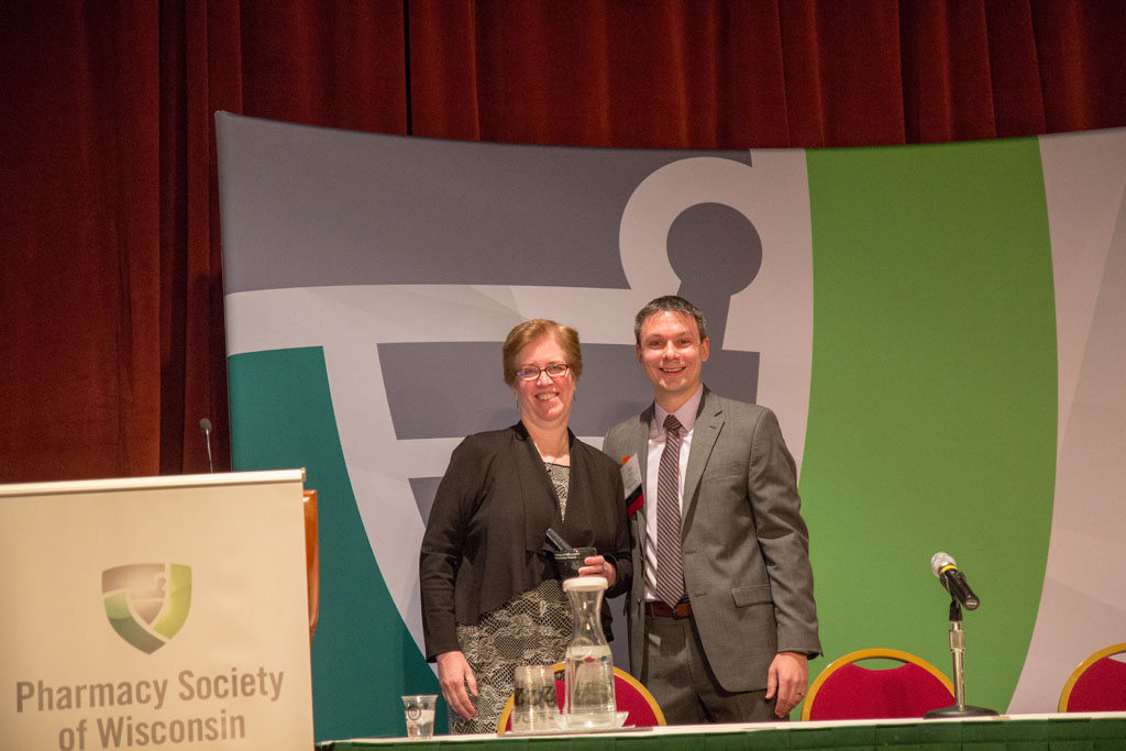 Nick Olson and Janet Fritsch on-stage