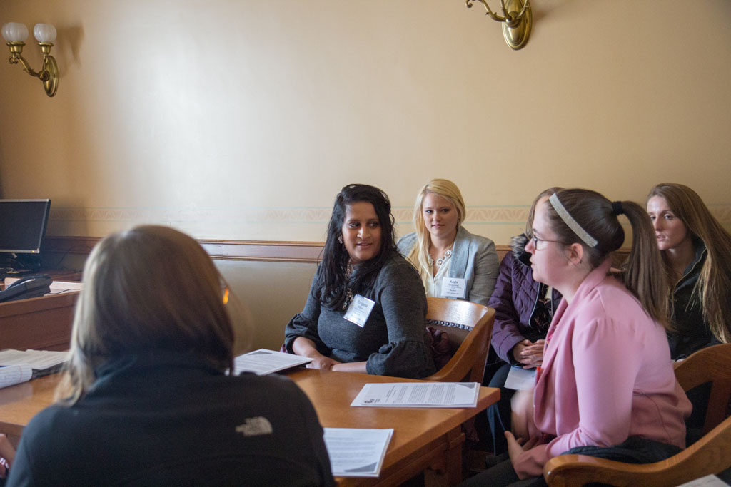 Pharmacy students gathered in legislator's office