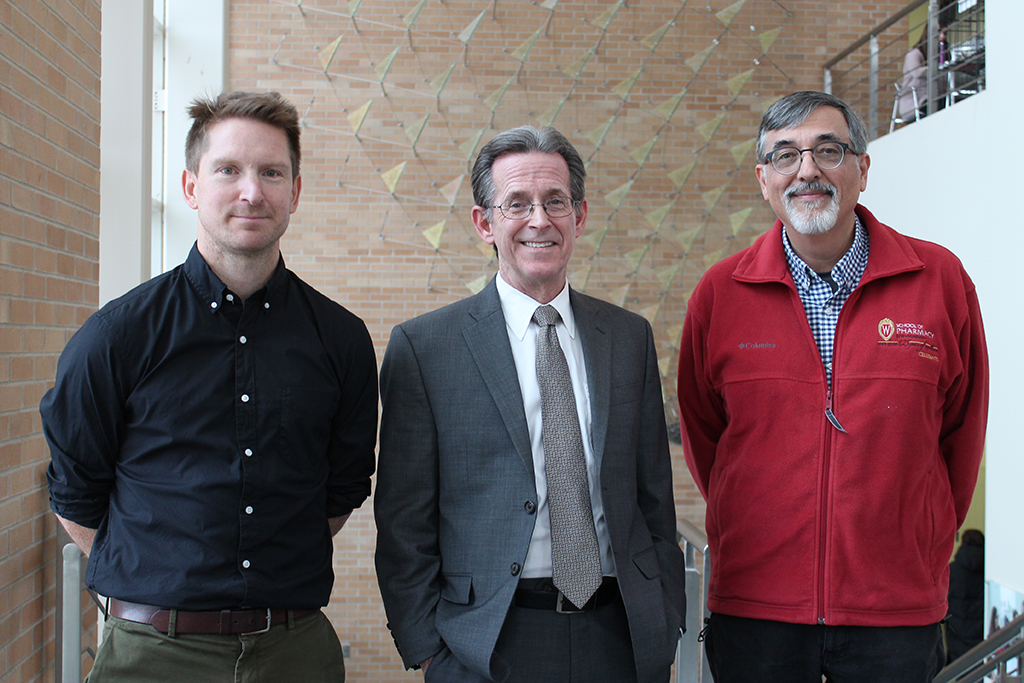 Lucas Richert, John Swann, and Greg Hiby in a group portrait. 