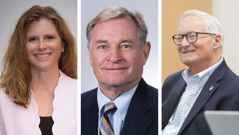 Julie Dagam, Philip Schneider, and Tom Thielke portraits