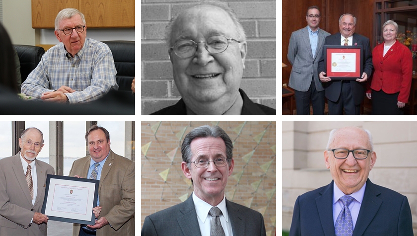 Portraits of previous six presidents of AIHP and AAPS.