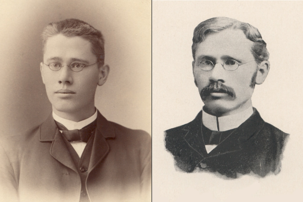 Portraits of Edward Kremers in 1886 and 1985