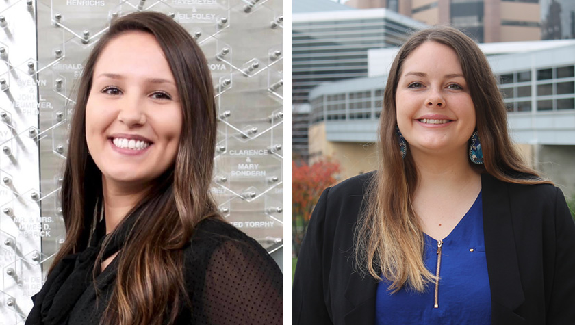 portraits of PharmD students Taylor Hauser and Jenevieve Van Order