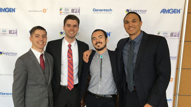 PharmD students Kyle Wayner, Ryan Simonet, Nick Friedlander, and Jahred Washington