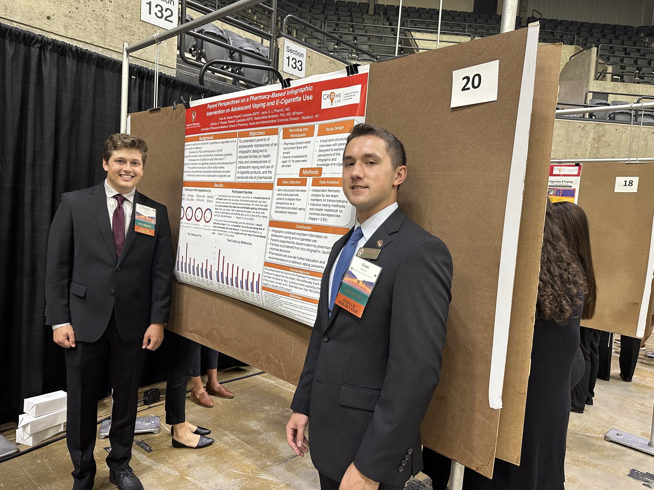 Two pharm students with their research