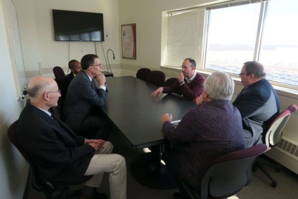 Provost Karl Scholz in a speaking with SoP staff
