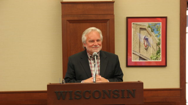 Jeff Johnson speaking at podium