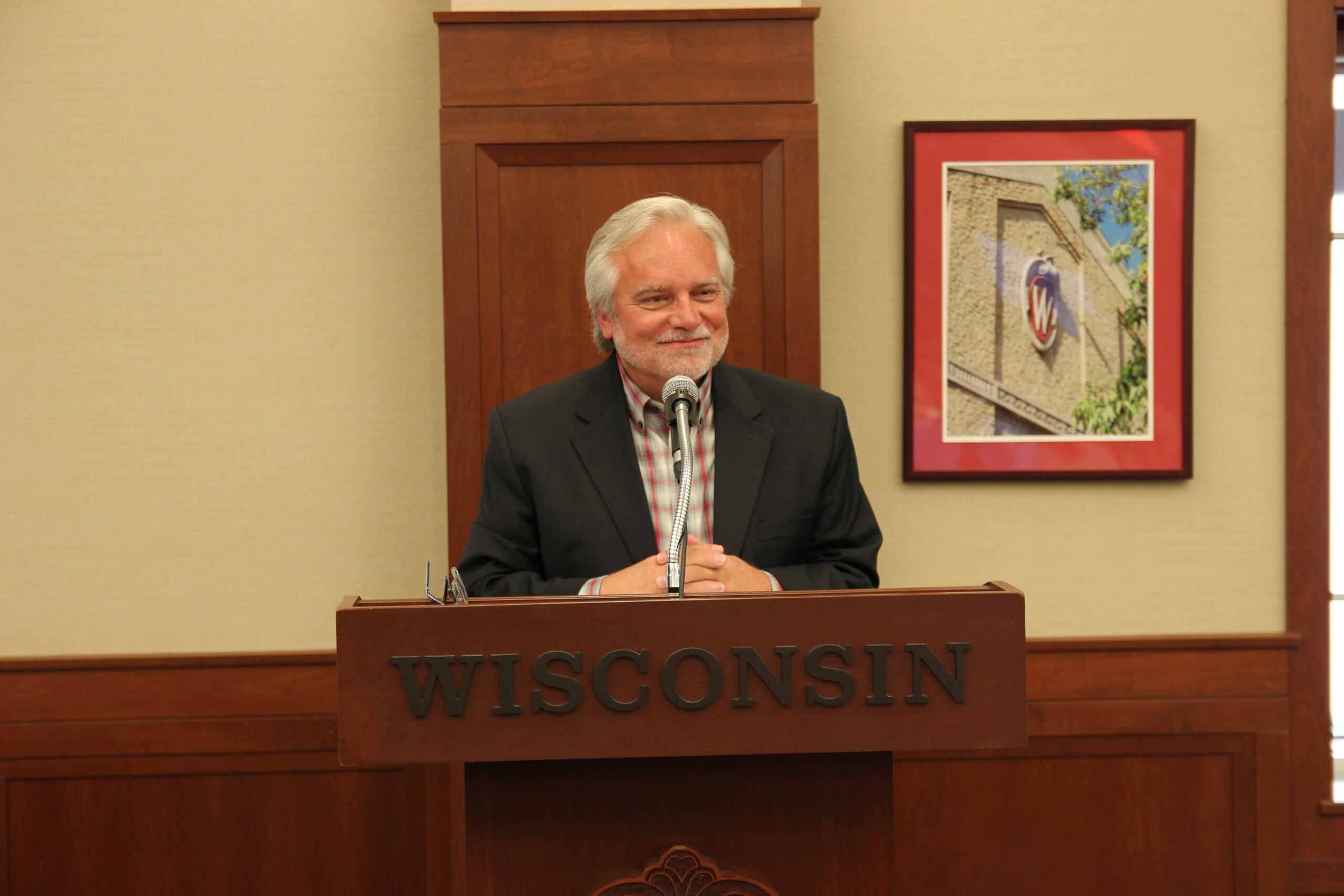 Jeff Johnson speaking at podium