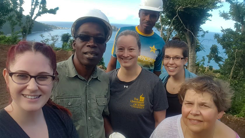 Jeanine Abrons in a group of colleagues in Dominica