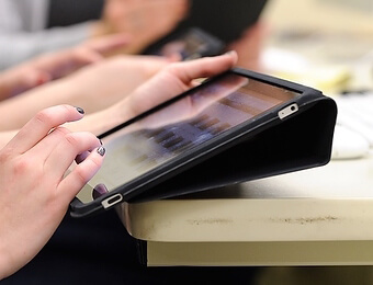 Students are using tablets during the class.