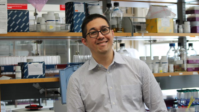 Jason Kwan in the lab