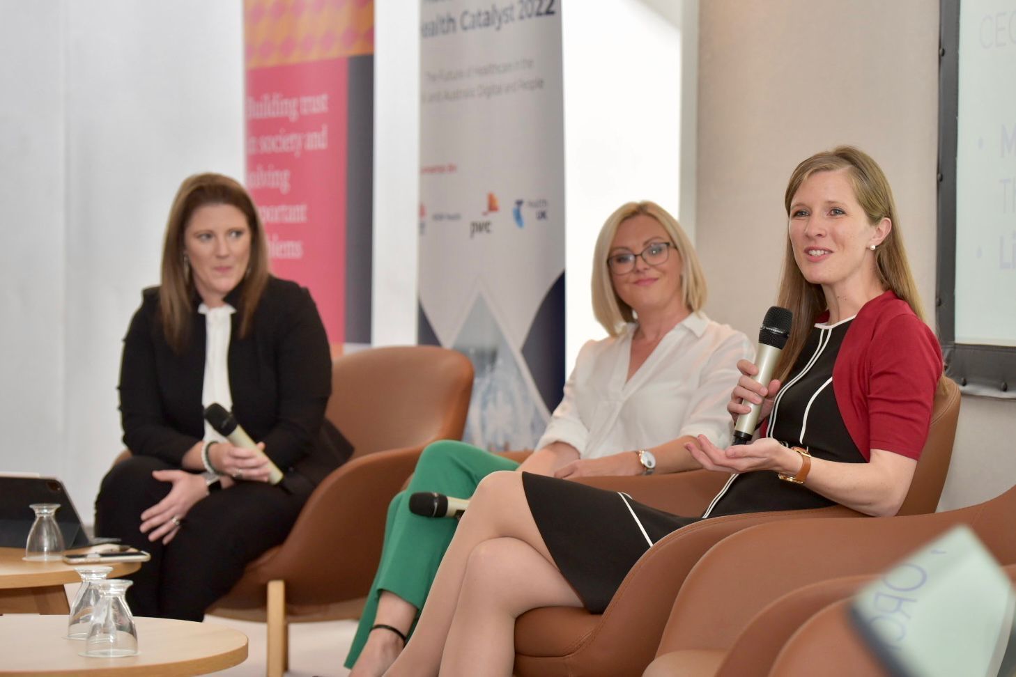 Megan Coder speaks as part of a panel discussion. 