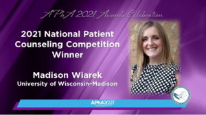 Slide from the APhA webinar featuring NPCC winner Maddie Wiarek