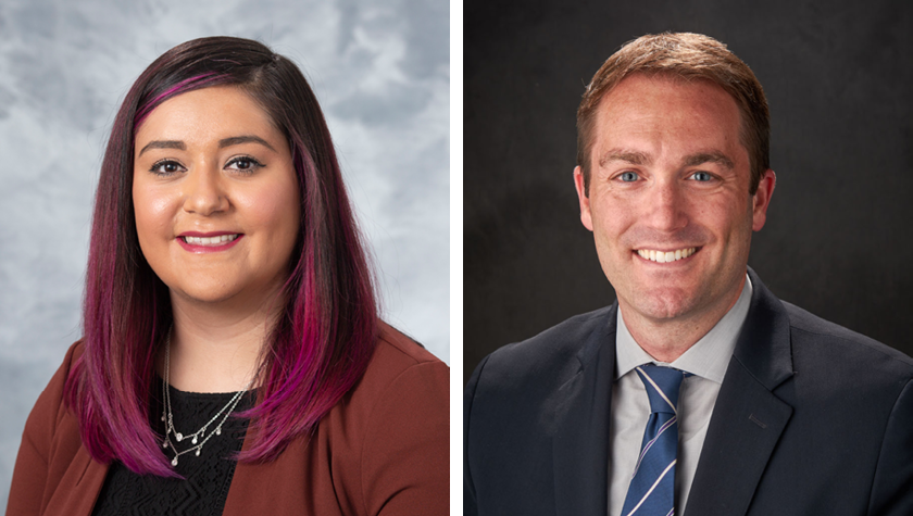 Headshots of Marina Maes and Warren Rose