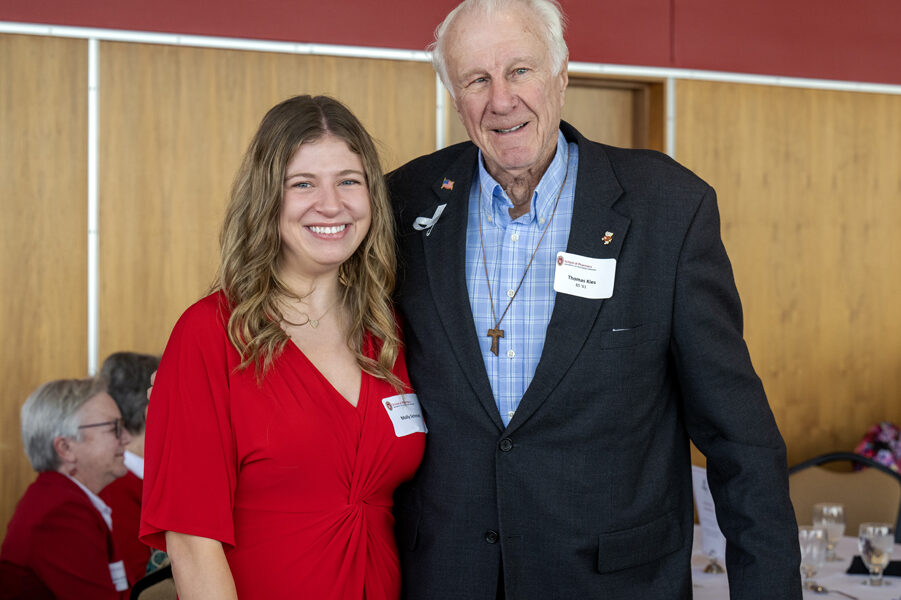 Molly Schmidt smiling for camera with Thomas Kies