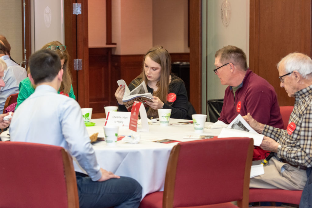 The conversations during the breakfast engage students.