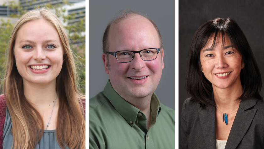portraits of Ashley Morris, Aaron Gilson, Michelle Chui