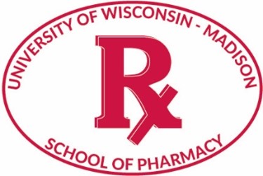 Sticker featuring "Rx" and "University of Wisconsin-Madison School of Pharmacy"