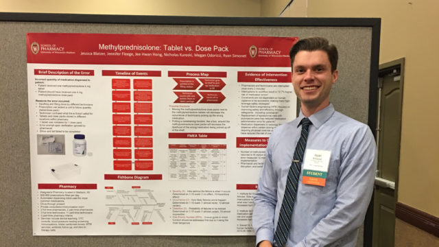 Ryan Simonet with his research paper at the 2018 PSW Annual Meeting