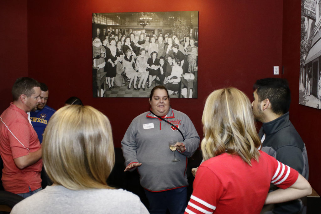 Alumni speaking together