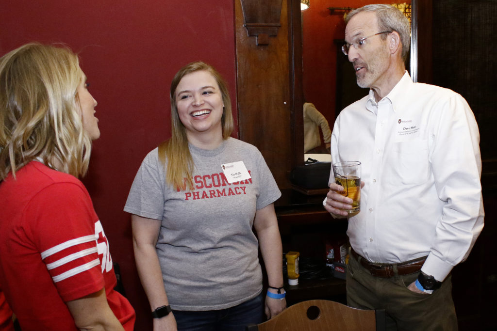 Dave Mott speaking with alumni