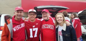 David Zgarrick with family and friends at a football game