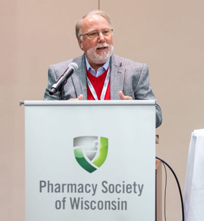 Brian Jensen accepting his Alumnus of the Year Award.