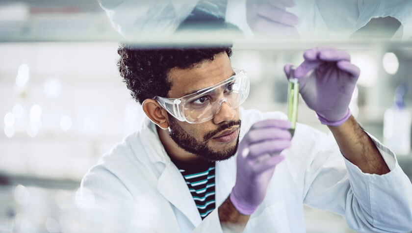 working in a lab