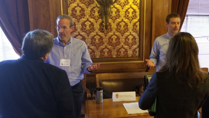 Professor David Mott and Assistant Professor Kevin Look speaking about opioid initiatives at the Capitol