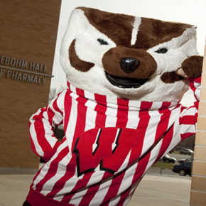 Bucky Badger at Rennebohm Hall