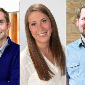 headshots of Cody Wenthur, Natalie Schmitz, and Jason Peters