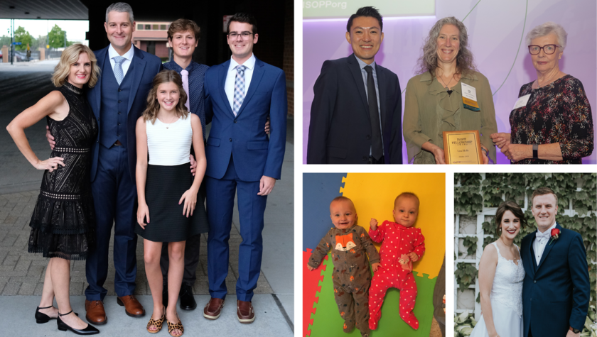 A collage of photos of alumni who submitted class notes.