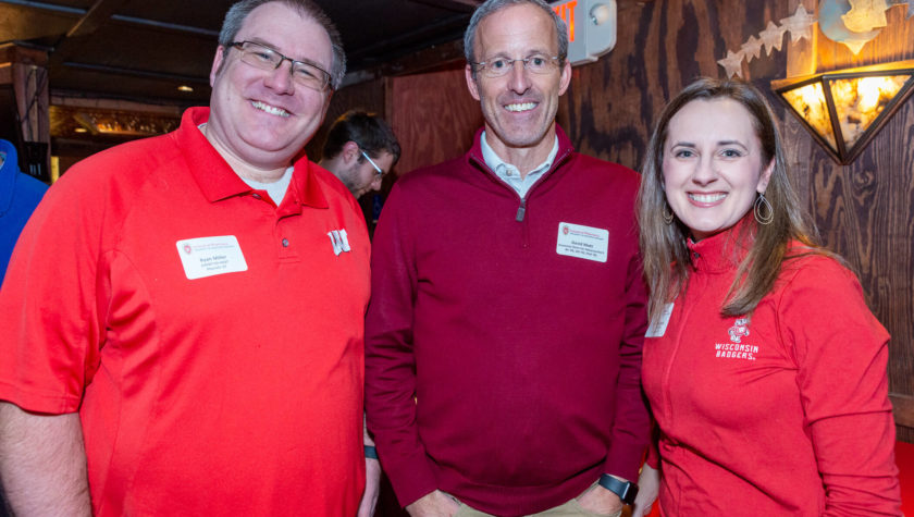 Co-hosts of the Pharmacy Alumni Event: Pharm staff David Mott, alumni Ryan Miller, and Jenny Tempelis