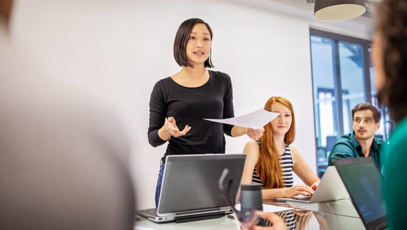 Students in a discussion