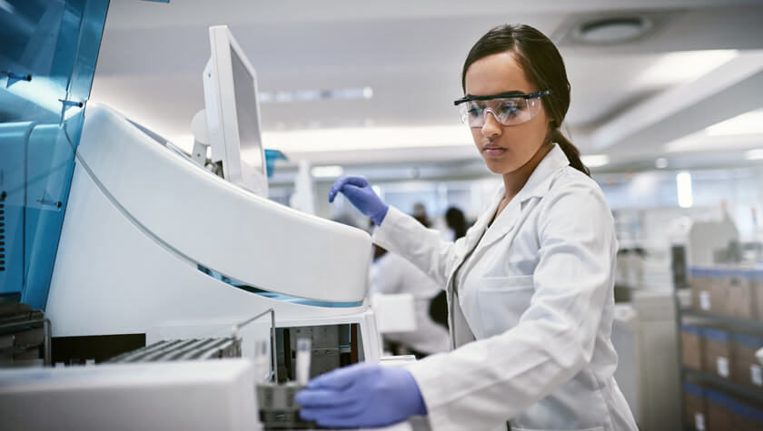 Student working in a lab