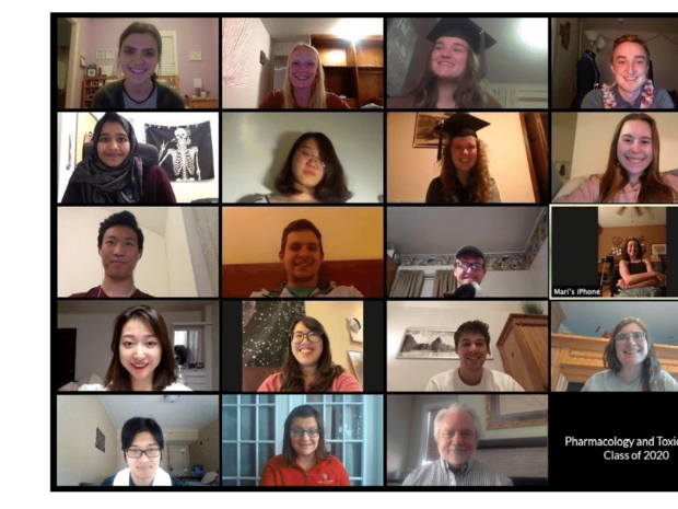 Class of 2020 for Pharmacology and Toxicology over a zoom call