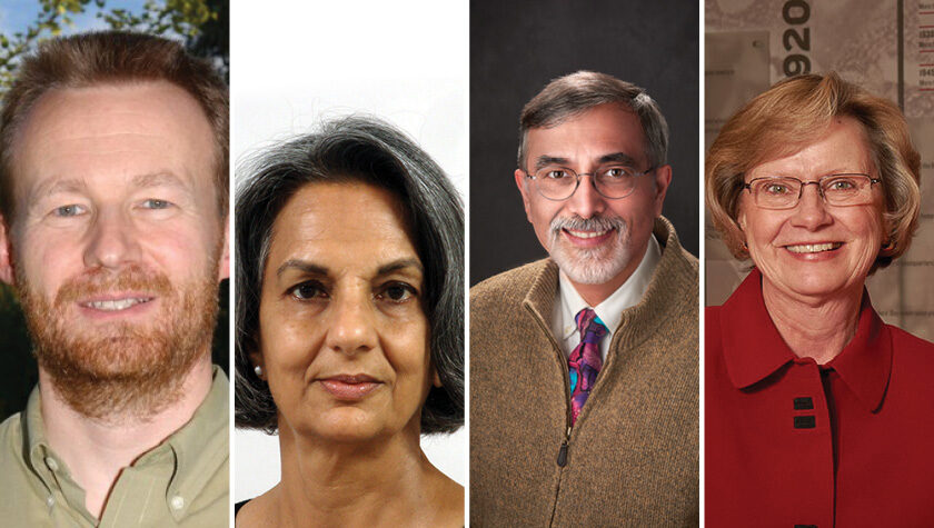 Portraits of 2020 Citation of Merit winners: Bruno Hancock, Nita Pandit, Greg Higby, and Susan Sutter